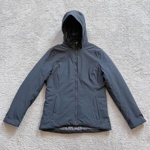 Aether Hooded Insulated Jacket Womens 2 Gray Softshell Full Zip Outdoor Travel